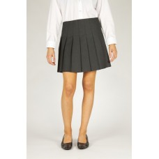 Girls Grey Stitch Down pleat Skirt (28" - 40")